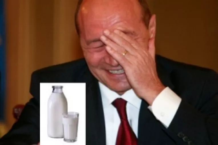 Traian Basescu bea doar lapte